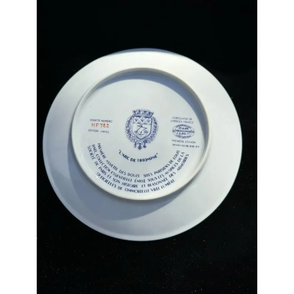 Louis Dali Les Douze Sites Limoges Paris Collector Plate L'Arc De Triomphe S86